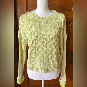 Aeropostale Lime Green Cable Knit Sweater NWT